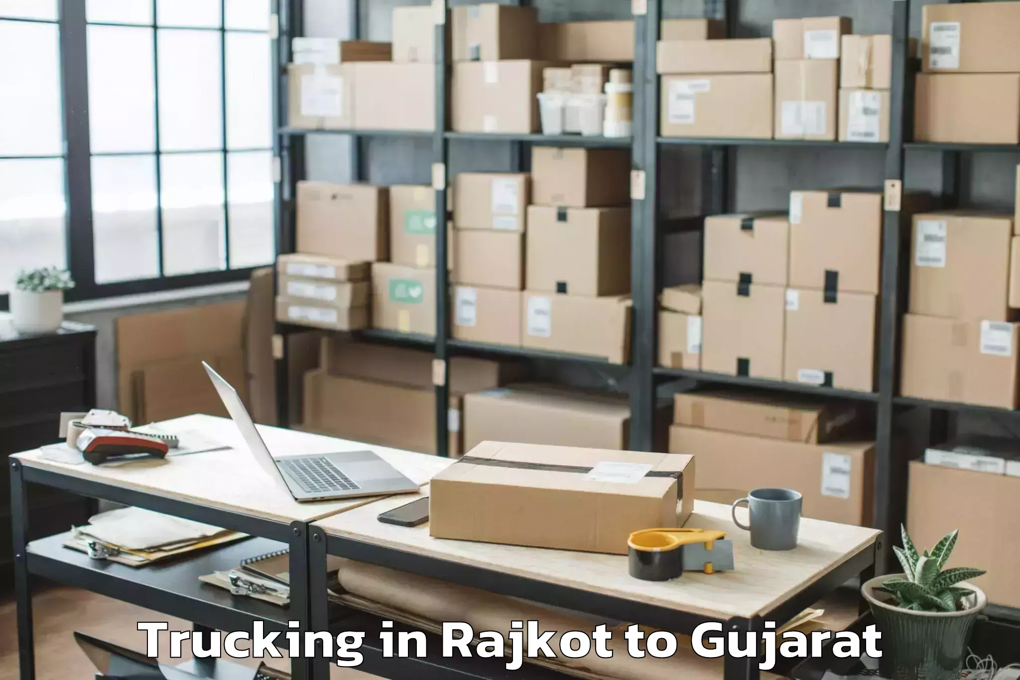 Book Rajkot to Kadi Trucking Online